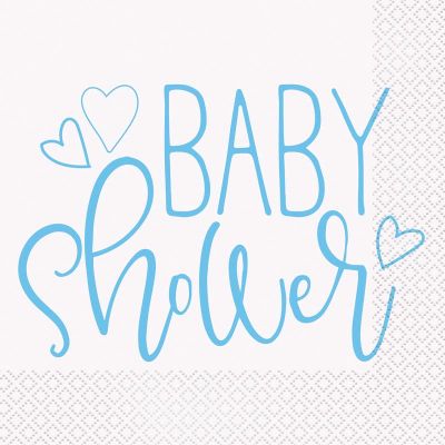  Blue Baby Shower 33cm Napkins (pack quantity 16) 