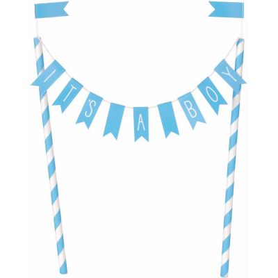 Its A Boy Bunting Cake Topper