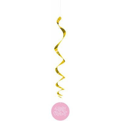  26 Inch Pink Baby Shower Swirl Decs (pack quantity 3) 