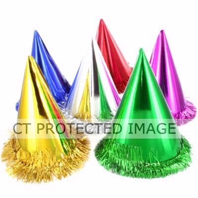  Fringed Foil Hats Assorted (pack quantity 6) 