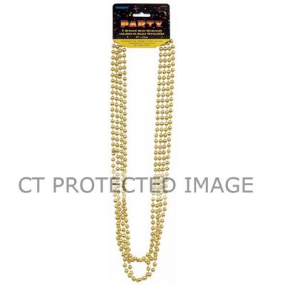  32 Inch Gold Metallic Beads (pack quantity 4) 