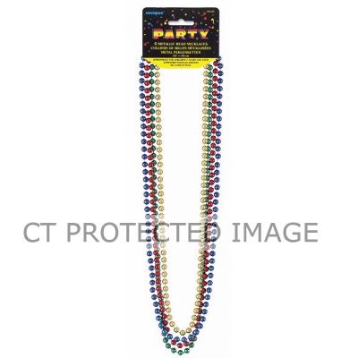  32 Inch Assorted Metallic Beads (pack quantity 4) 
