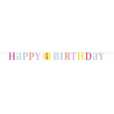 6ft Pink Dots 1st Birthday Letter Banner