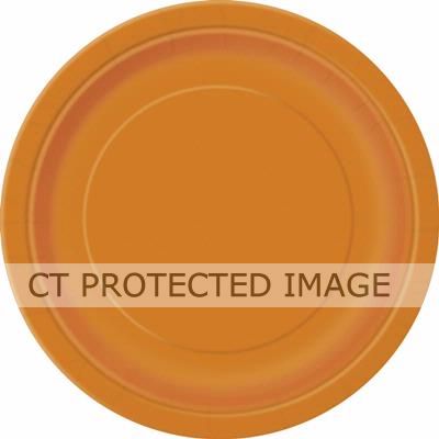  9 Inch Pumpkin Orange Plates (pack quantity 16) 