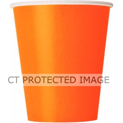  9oz Pumpkin Orange Cups (pack quantity 14) 