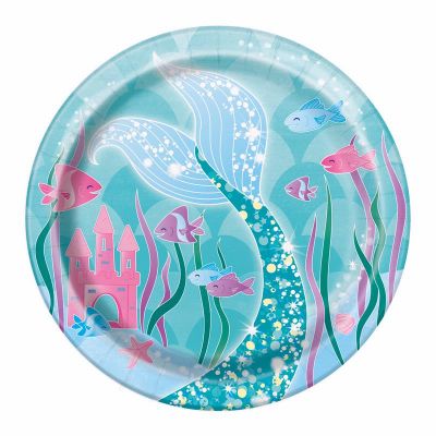  7 Inch Mermaid Plates (pack quantity 8) 