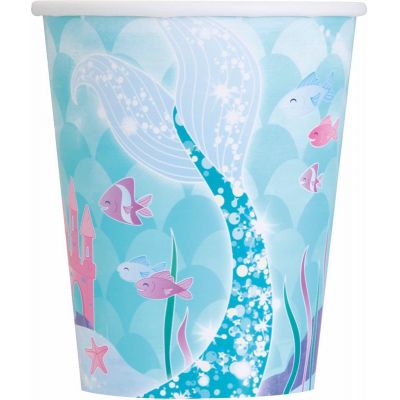  9oz Mermaid Paper Cups (pack quantity 8) 