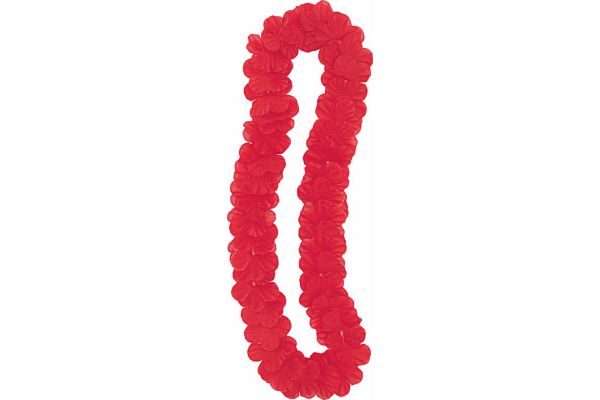 42 Inch Flower Lei Red