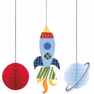  Outer Space Hanging Decorations (pack quantity 3) 
