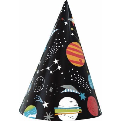  Outer Space Party Hats (pack quantity 8) 