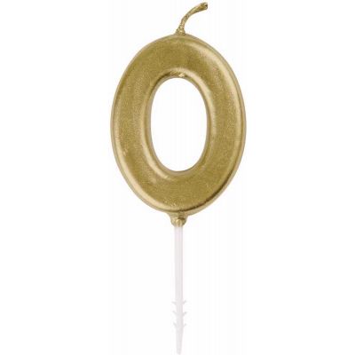 No. 0 Mini Gold Pick Birthday Candle