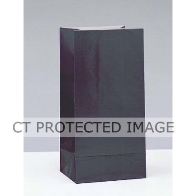 Paper Party Bags Black (pack quantity 12) 