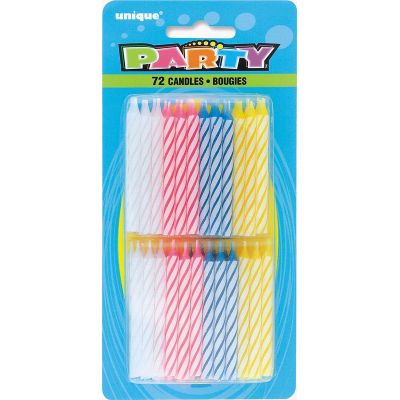  Spiral Birthday Candles (pack quantity 72) 