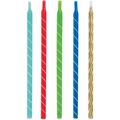  Bright Spiral Candles (pack quantity 12) 
