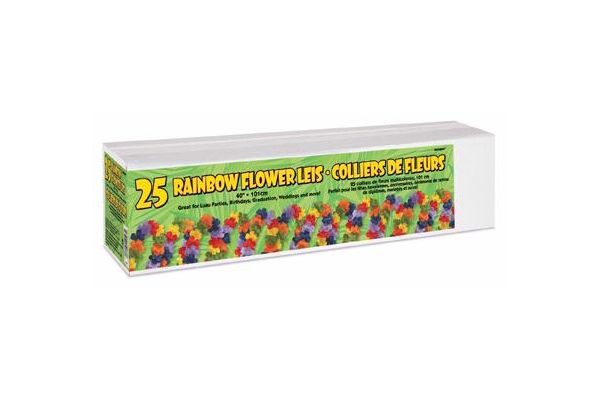 40 Inch Rainbow Flower Leis  25s