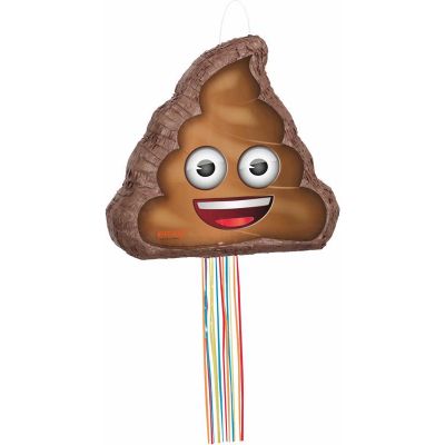 Poop Emoji Shaped Drum Pull Pinata