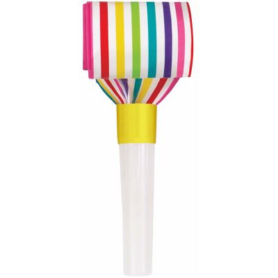  Rainbow Stripe Squawker Blowouts (pack quantity 8) 