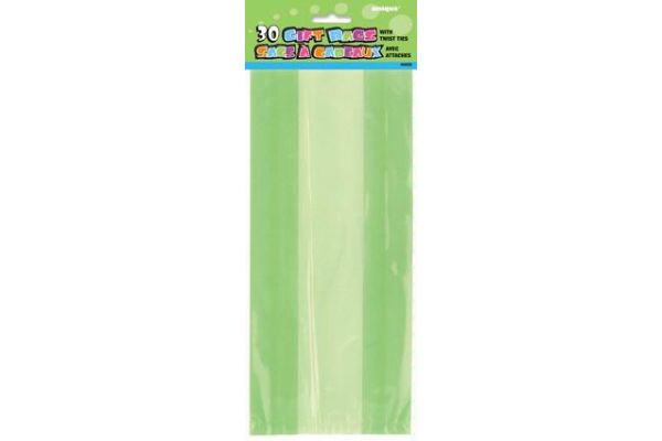  Lime Green Cello Bags (pack quantity 30) 