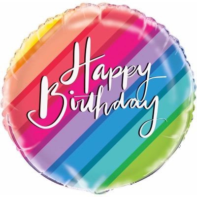 18 Inch Balloons & Rainbow Birthday Foil Balloon