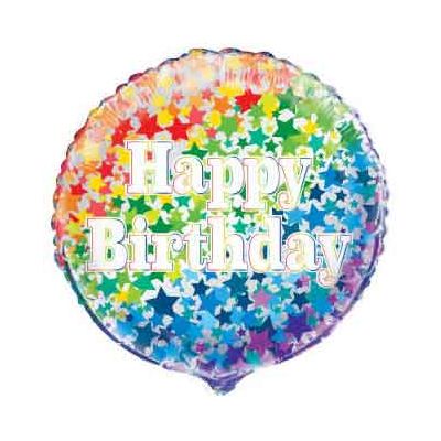18 Inch Rainbow Stars Birthday Foil