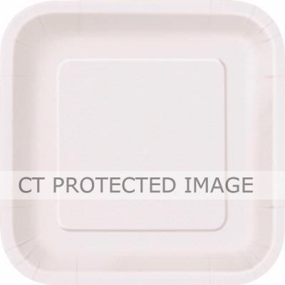  9 Inch Bright White Square Plates (pack quantity 14) 