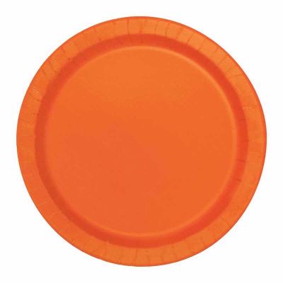  7 Inch Pumpkin Orange Plates (pack quantity 20) 