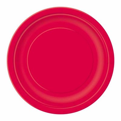  7 Inch Ruby Red Plates (pack quantity 20) 