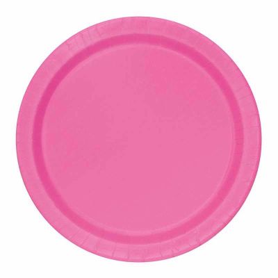  7 Inch Hot Pink Plates (pack quantity 20) 