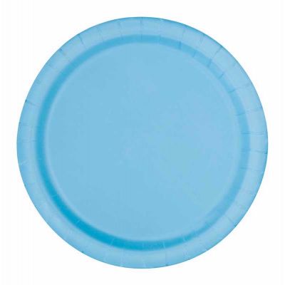  7 Inch Powder Blue Plates (pack quantity 20) 