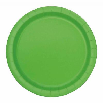  7 Inch Lime Green Plates (pack quantity 20) 