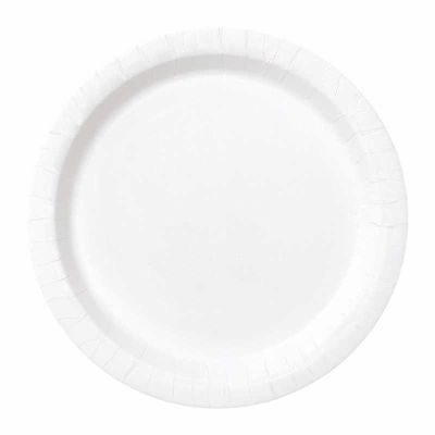  7 Inch Bright White Plates (pack quantity 20) 