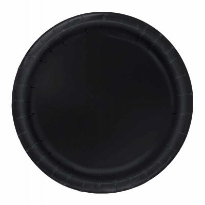  7 Inch Midnight Black Plates (pack quantity 20) 