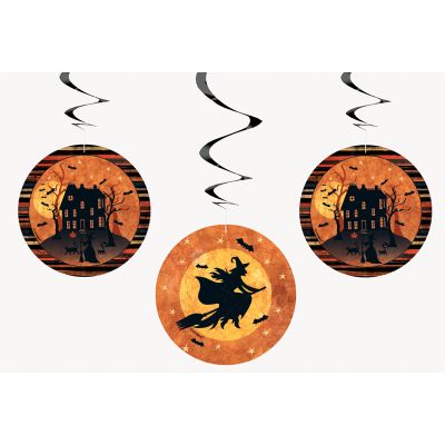  26 Inch Full Moon Halloween Swirls (pack quantity 3) 