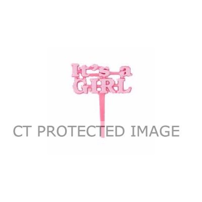  Pink It's A Girl Cake Picks (pack quantity 8) 