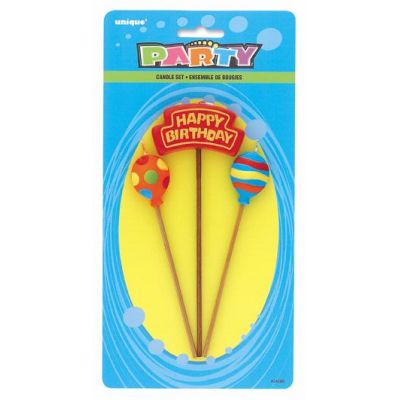 Birthday And Balloons Candle Set