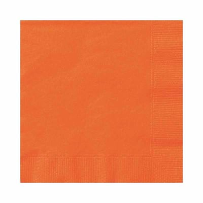  25cm Pumpkin Orange Beverage Napkins (pack quantity 20) 