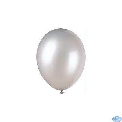  12 Inch Shimmer Silver Pearlised Balloons (pack quantity 8) 