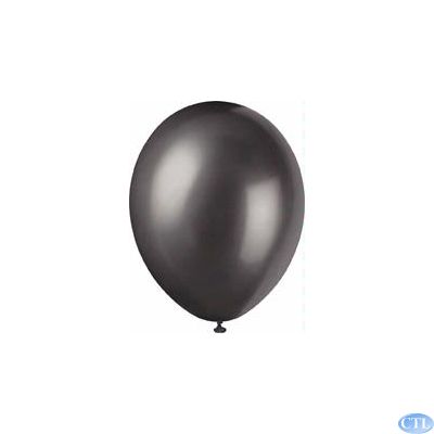 Ink Black Pearlised Balloons (pack quantity 8) 
