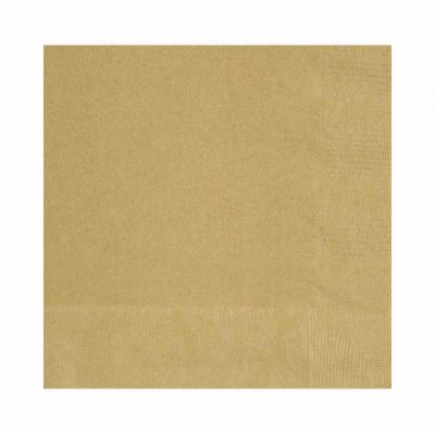  25cm Gold Beverage Napkins (pack quantity 20) 