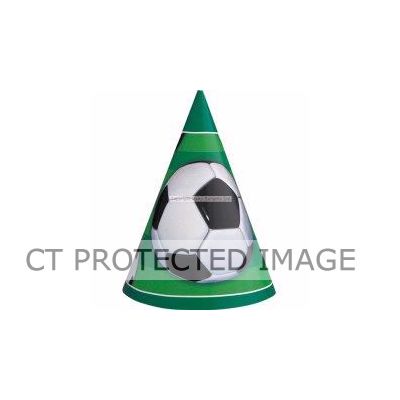  3d Football Party Hats (pack quantity 8) 