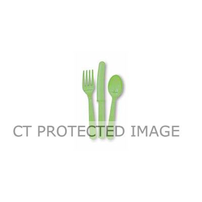  Assorted Lime Green Cutlery (pack quantity 18) 