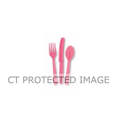  Assorted Hot Pink Cutlery (pack quantity 18) 