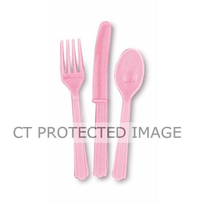  Assorted Lovely Pink Cutlery (pack quantity 18) 