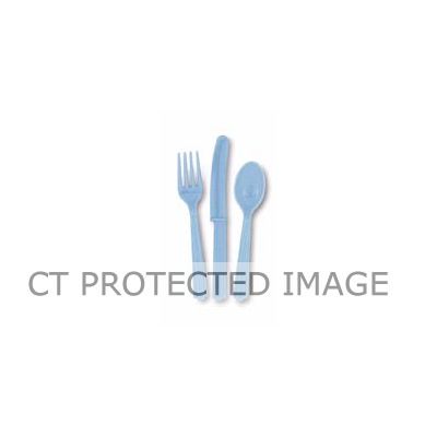  Assorted Powder Blue Cutlery (pack quantity 18) 