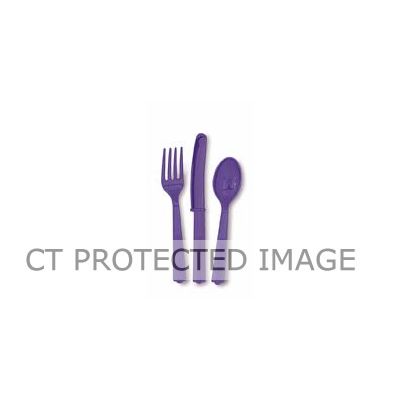  Assorted Deep Purple Cutlery (pack quantity 18) 
