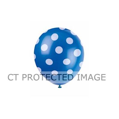  12 Inch Royal Blue Dots Balloons (pack quantity 6) 
