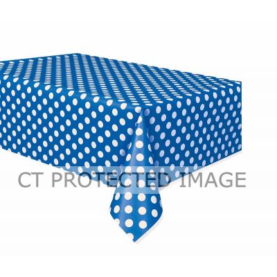 54x108 Inch Royal Blue Dots Table Cover