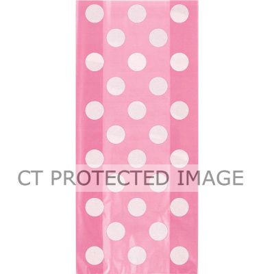  Hot Pink Dots Cello Bags (pack quantity 20) 