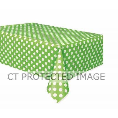 54x108 Inch Lime Green Dots Table Cover