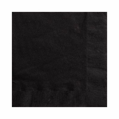  12cm Black Beverage Napkins (pack quantity 20) 